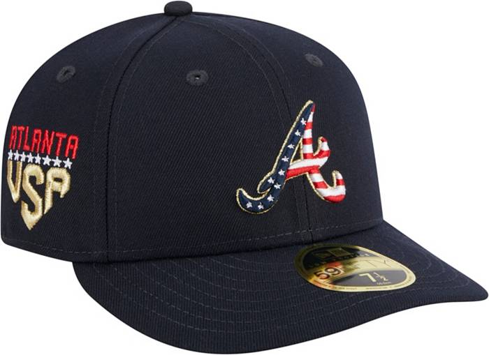 Men's New Era Royal Atlanta Braves Logo White 59FIFTY Fitted Hat
