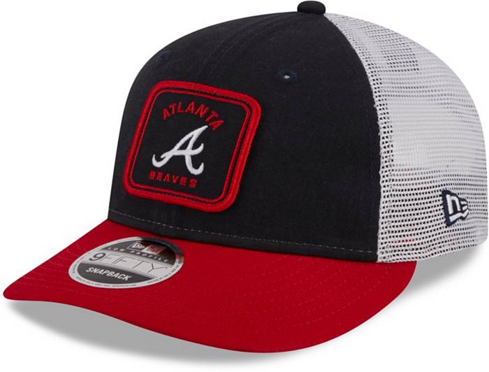 New Era Men's Atlanta Braves Navy Low Profile 9Fifty Squared Fitted Hat