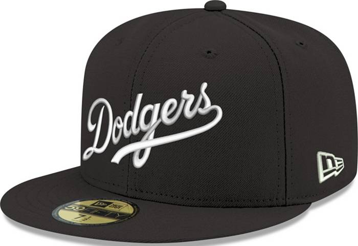 Dodgers New Era Fitted 59Fifty Grey Black WO Hat Cap