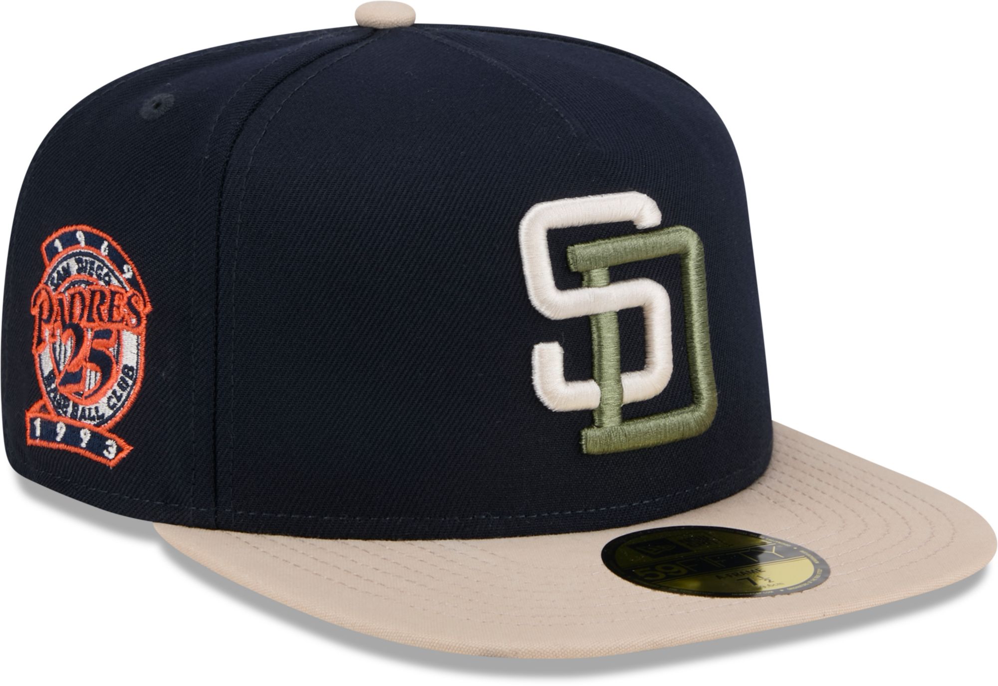 New Era Men's San Diego Padres Navy Canvas A-Frame 59Fifty Fitted Hat