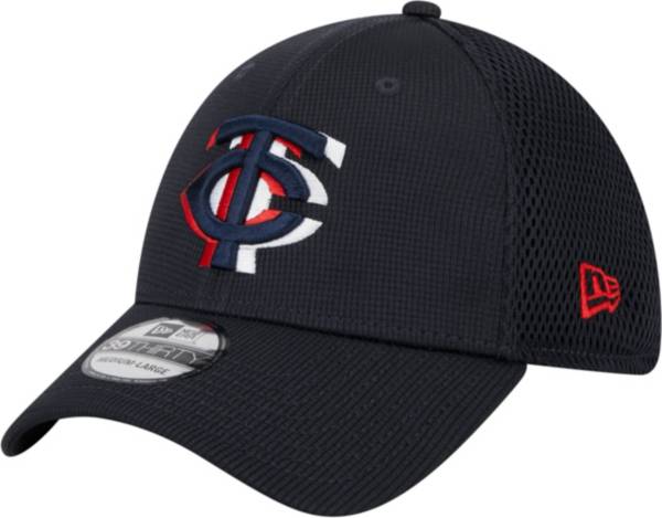 New Era Men's Minnesota Twins Navy 39THIRTY Overlap Stretch Fit Hat