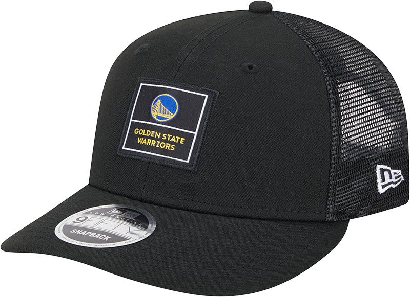 New Era Adult Golden State Warriors Black Label Adjustable Trucker Hat