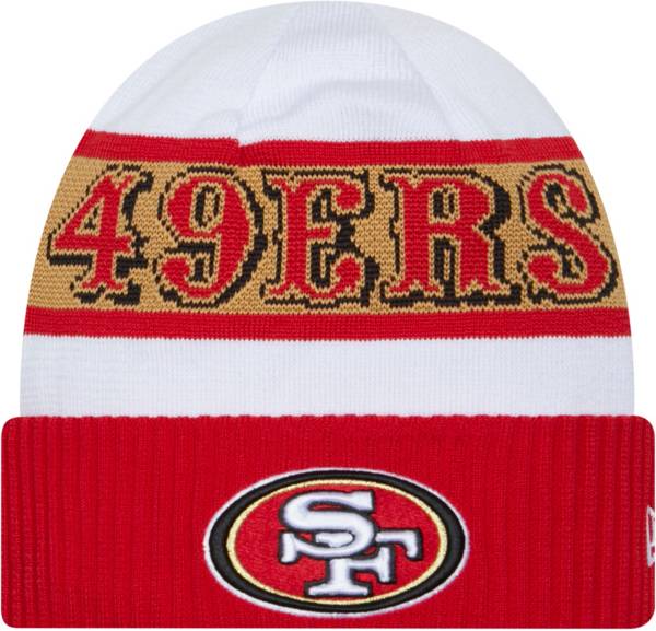 New Era Men's San Francisco 49ers 2023 Sideline White Tech Knit Beanie