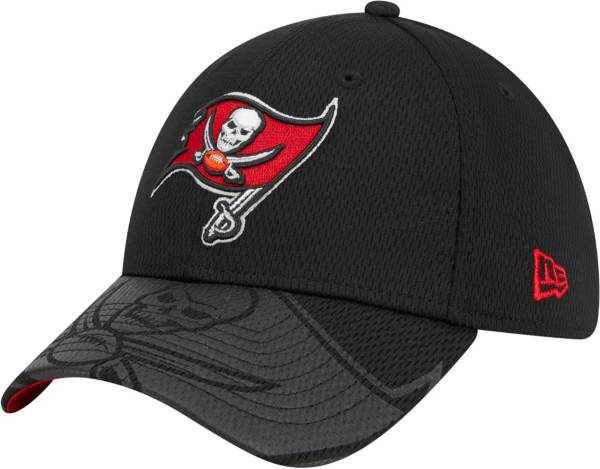 New Era Men's Tampa Bay Buccaneers Top Visor 39Thirty Black Stretch Fit Hat