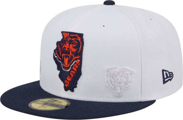 New Era Men's Chicago Bears State 59Fifty White/Navy Fitted Hat product image