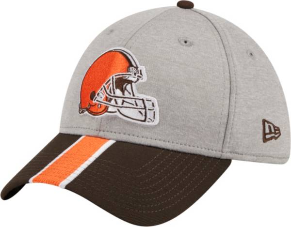 New Era Men's Cleveland Browns Stripe Grey 39Thirty Stretch Fit Hat