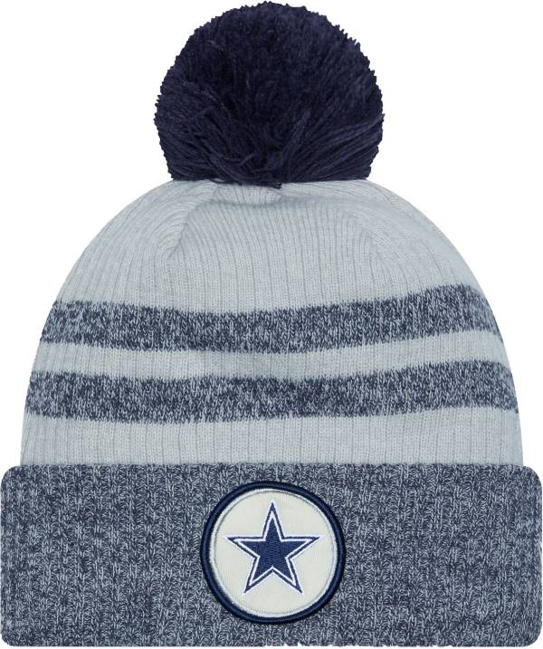 New Era Men's Dallas Cowboys Patch Navy Pom Knit Beanie