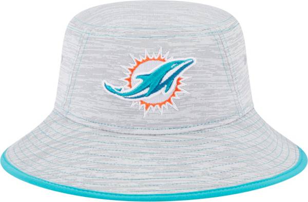 New Era Men's Miami Dolphins Game Adjustable Grey Bucket Hat