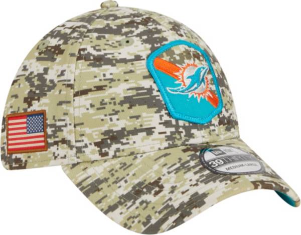 New Era / Men's Miami Dolphins Salute to Service 39Thirty Black Stretch Fit  Hat