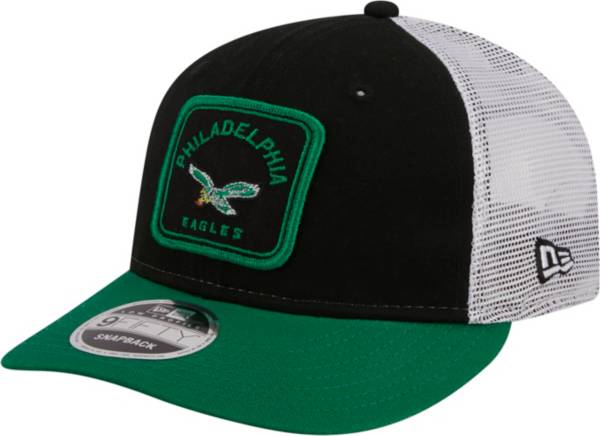 Men's New Era Black Philadelphia Eagles Throwback 9FIFTY Adjustable  Snapback Hat