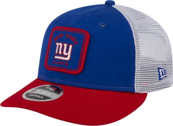 Men's New Era Royal New York Giants Script Trucker 9FIFTY Snapback Hat