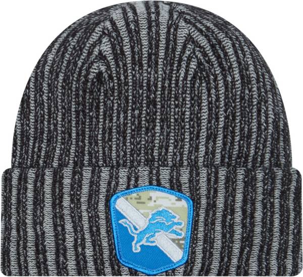 Youth New Era Black Detroit Lions 2023 Salute to Service Cuffed Knit Hat