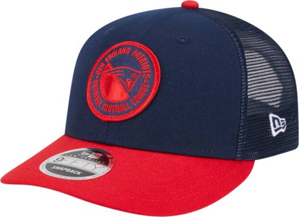 Men's New Era Navy England Patriots A-Frame Trucker 9FORTY Adjustable Hat