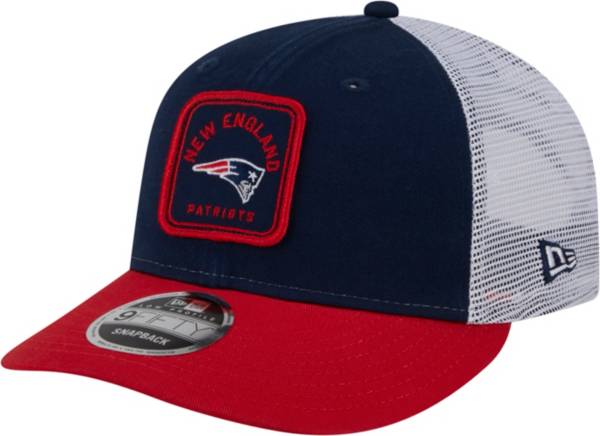 Men's New Era Navy/Red England Patriots 2023 Sideline Low Profile 9FIFTY Snapback Hat