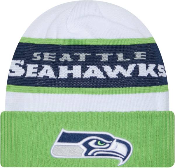 New Era Men's Seattle Seahawks 2023 Sideline White Tech Knit Beanie product image