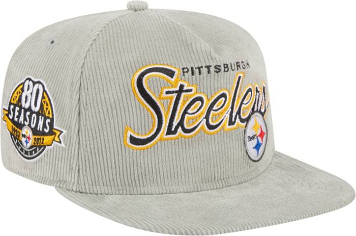 New Era Men's Pittsburgh Steelers Golfer Cord Grey Adjustable Snapback Hat
