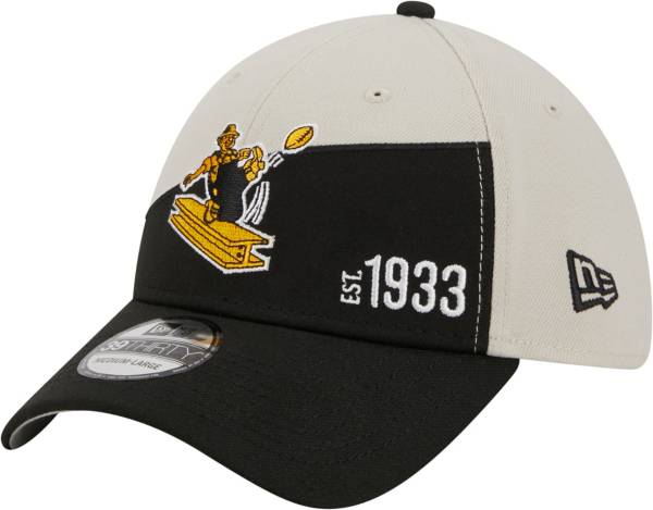 New Era Heathered Gray/Black Pittsburgh Steelers 2022 Sideline 39THIRTY Historic Flex Hat Heather Gray