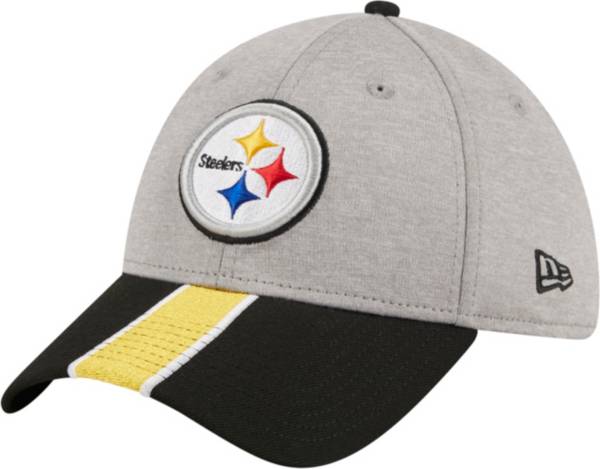 New Era Men's Pittsburgh Steelers Stripe Grey 39Thirty Stretch Fit Hat