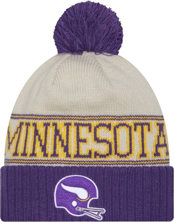 New Era Men's Minnesota Vikings 2023 Sideline Purple Historic Knit Beanie
