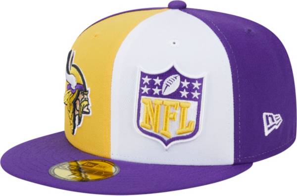 New Era Men's Minnesota Vikings 2023 Sideline Pinwheel 59Fifty Fitted Hat