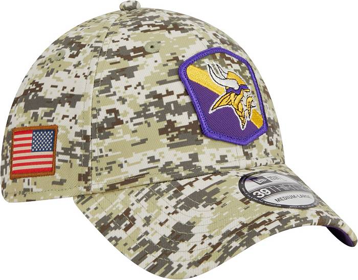 New Era Men's Minnesota Vikings Logo Purple 39Thirty Stretch Fit Hat
