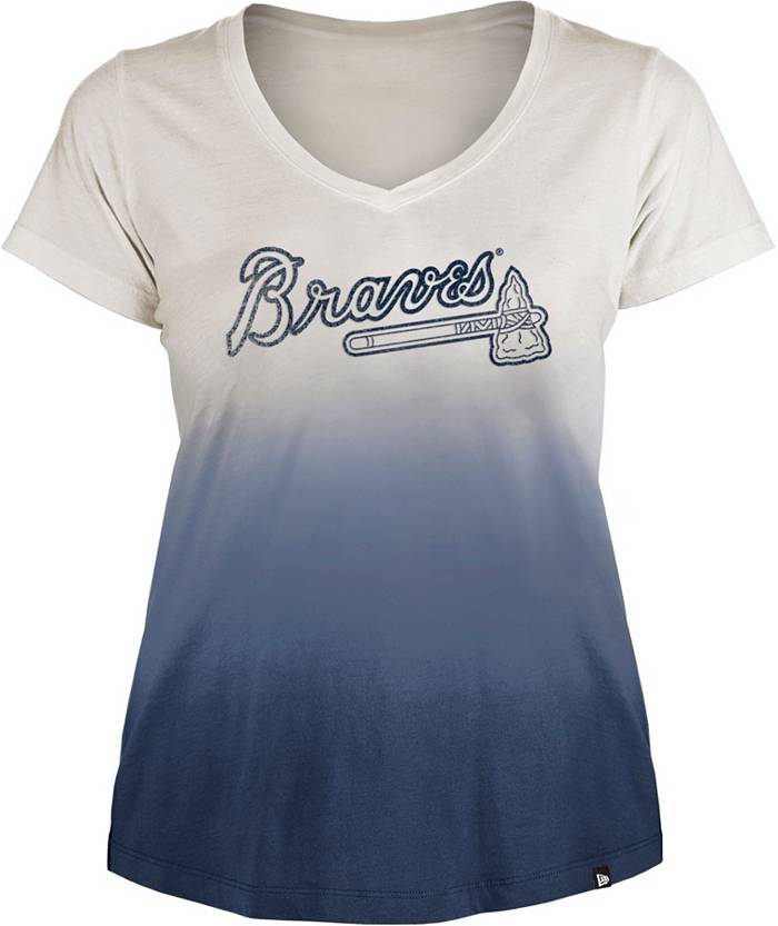 Atlanta Braves Youth Distressed Logo T-Shirt - Navy Blue