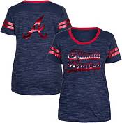 Women's New Era White/Navy Atlanta Braves Lace-Up Long Sleeve T-Shirt