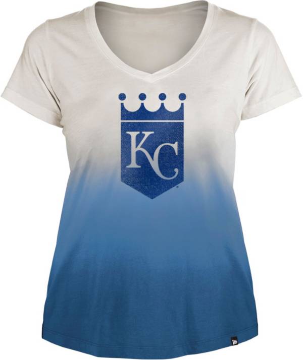 New Era Women's Kansas City Royals Blue Dipdye Scoop V-Neck product image