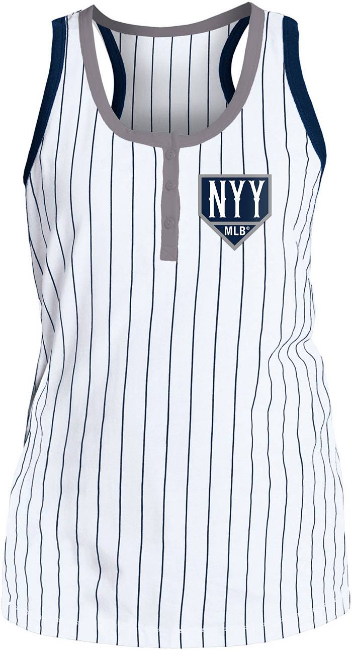 Women's Concepts Sport White New York Yankees Reel Pinstripe Top Size: Small