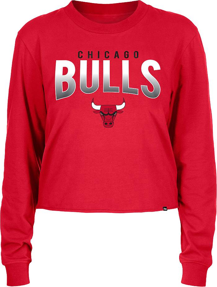 Women's New Era Red/Black Chicago Bulls Plus Size Long Sleeve T-Shirt
