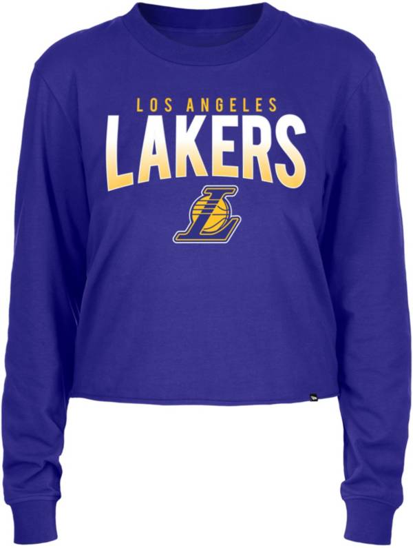 NBA Lakers Basketball Long Sleeve Shirt Mens Size Large Yellow Purple