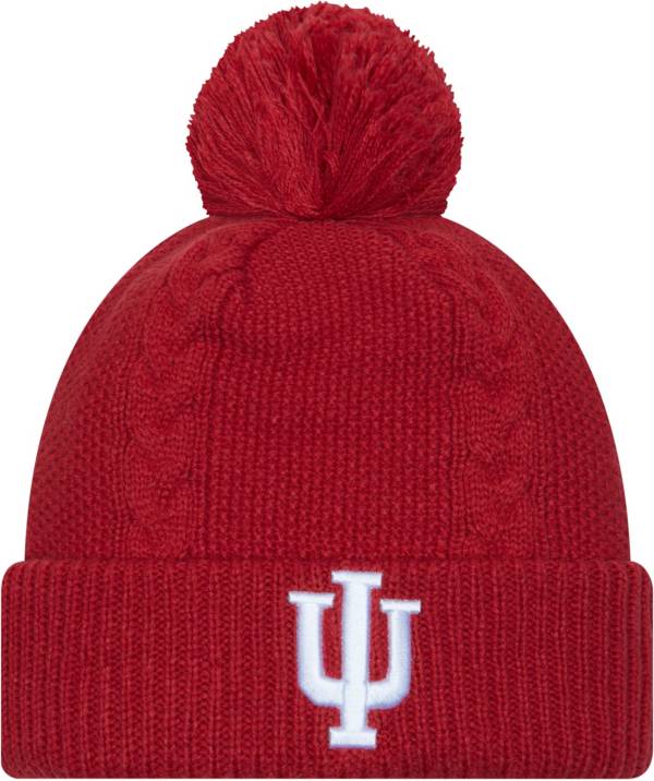 New Era Women's Indiana Hoosiers Crimson Cable Knit Beanie product image