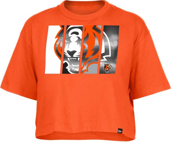 New Era Women's Cincinnati Bengals Panel Boxy Orange T-Shirt