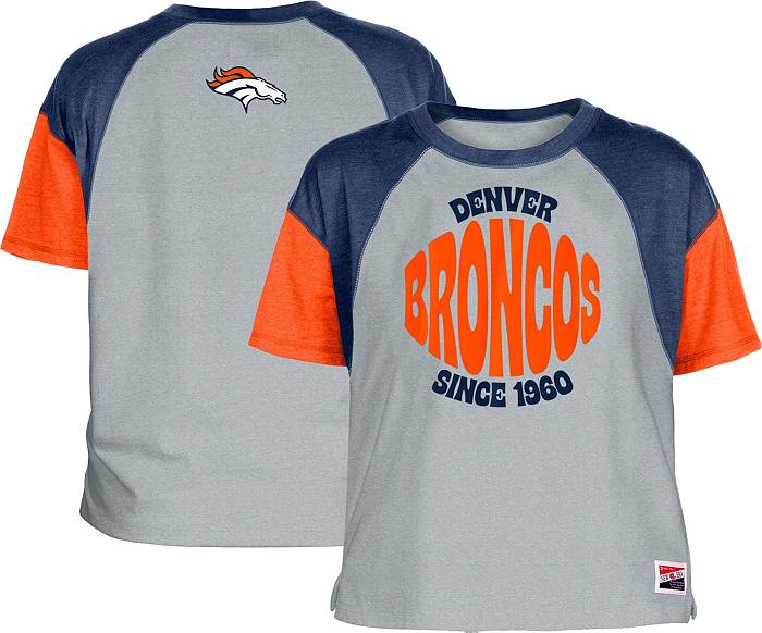 New Era Women's Denver Broncos Color Block Grey T-Shirt