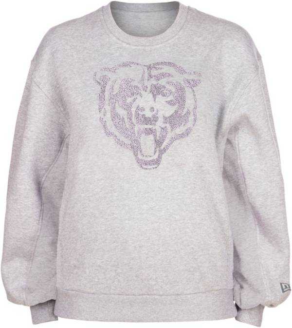 New Era Women's Chicago Bears Grey Balloon Sleeve Crew Sweatshirt