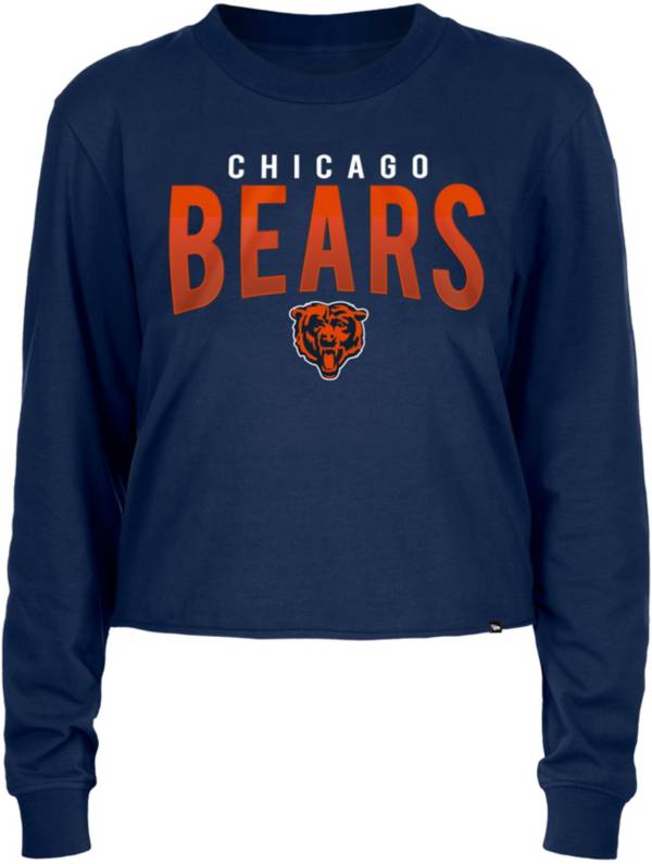 New Era Women's Chicago Bears Navy Sporty Long Sleeve Crop Top product image