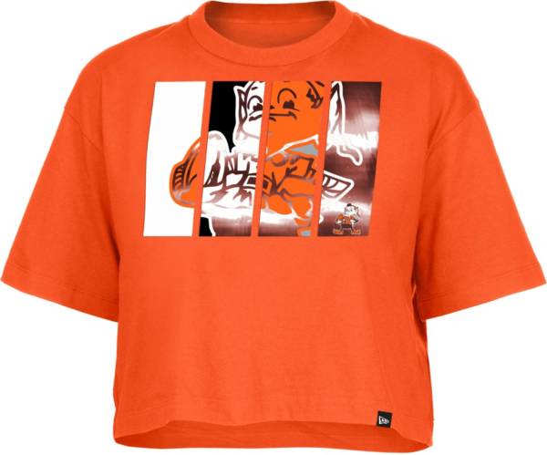 New Era Women's Cleveland Browns Panel Boxy Orange T-Shirt