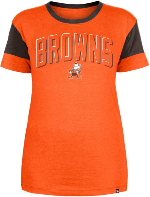 Cleveland Browns New Era Women's Ink Dye Sideline V-Neck T-Shirt