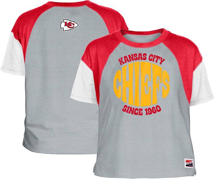 New Era Women's Kansas City Chiefs Space Dye Red Long Sleeve Crop T-Shirt