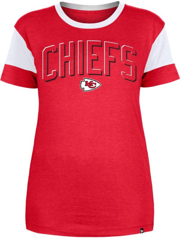 New Era Women's Kansas City Chiefs Space Dye Glitter Red T-Shirt