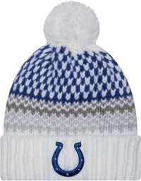 New Era Men's Indianapolis Colts Heather Grey Pom Knit Beanie