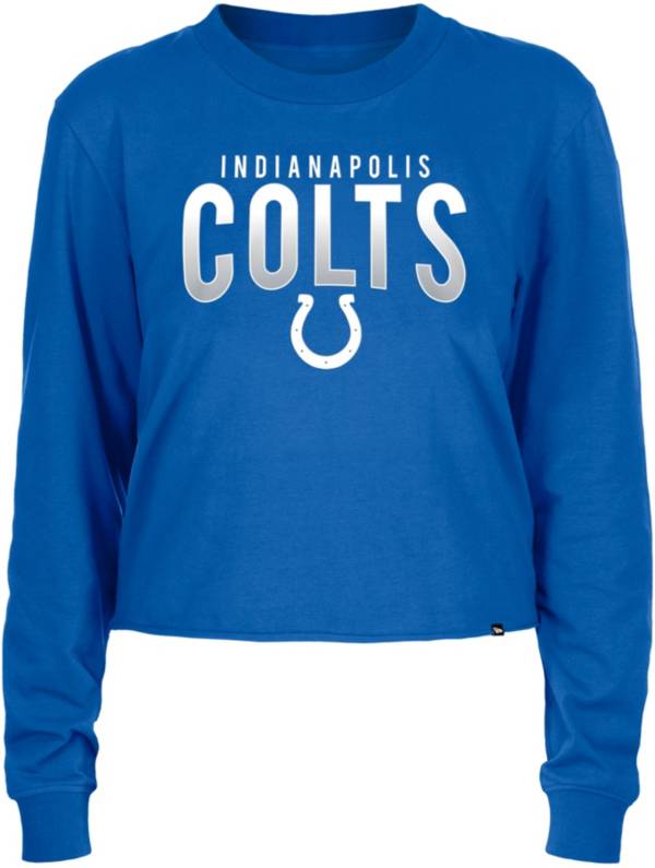 New Era Women's Indianapolis Colts Blue Sporty Long Sleeve Crop Top product image