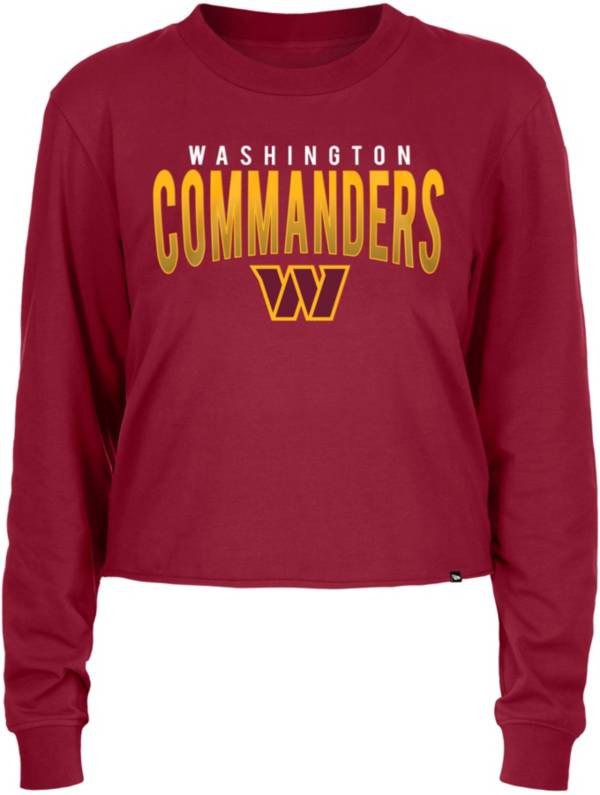 New Era Women's Washington Commanders Red Sporty Long Sleeve Crop Top