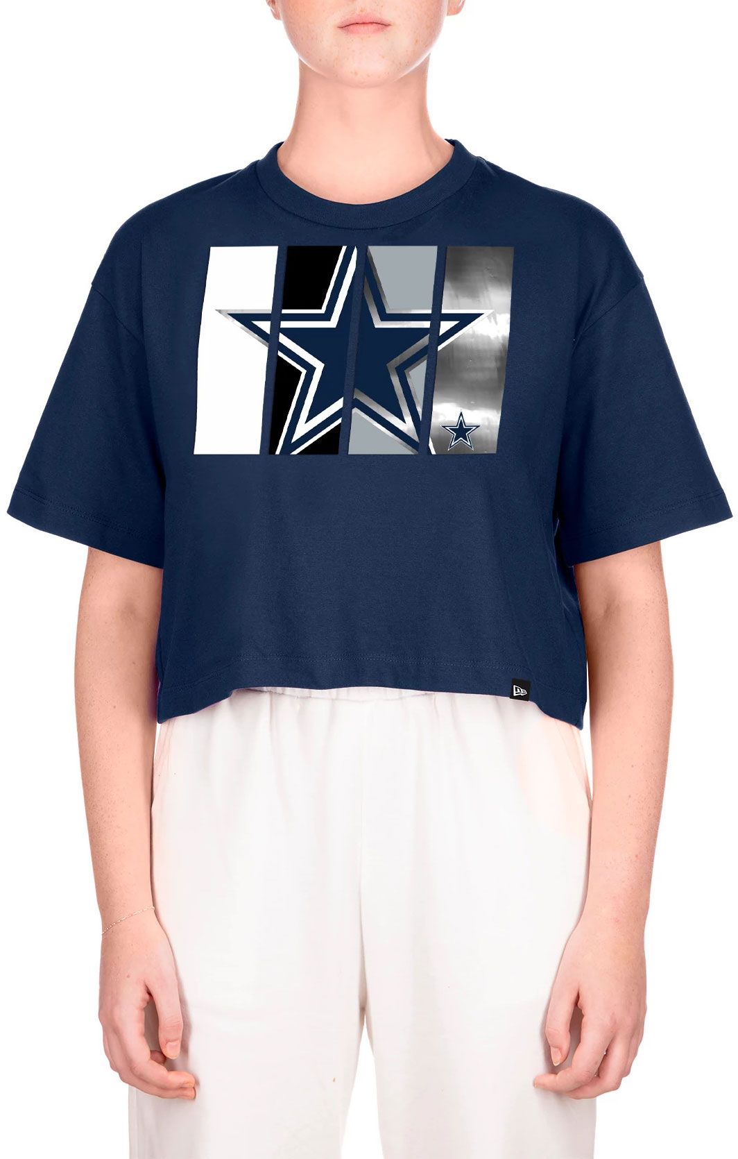 New Era Women's Dallas Cowboys Foil Panel Navy T-Shirt