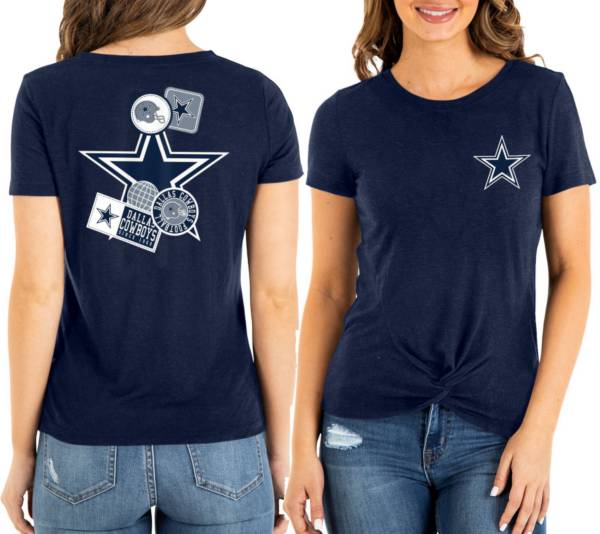 New Era Women's Dallas Cowboys Twist Front Navy T-Shirt