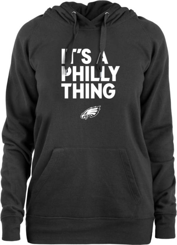 Philadelphia Eagles Concepts Sport Women's Mainstream Hooded Long Sleeve V-Neck Top - Gray