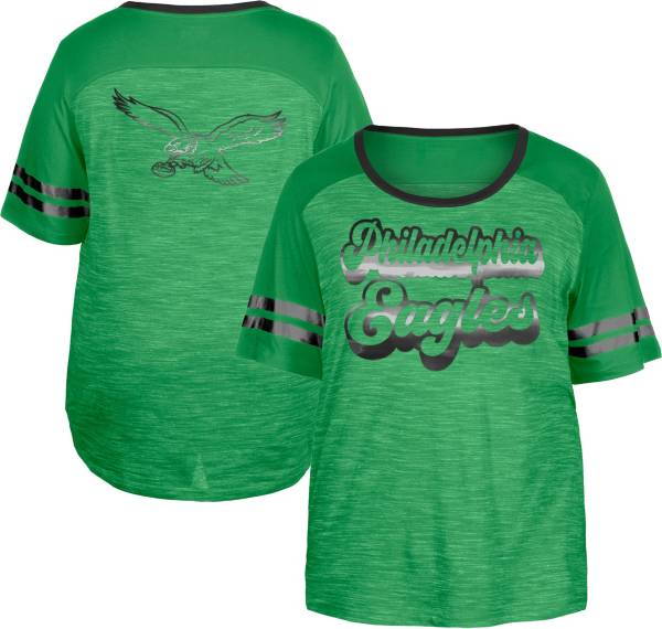 New Era Women's Philadelphia Eagles Burnout Green T-Shirt