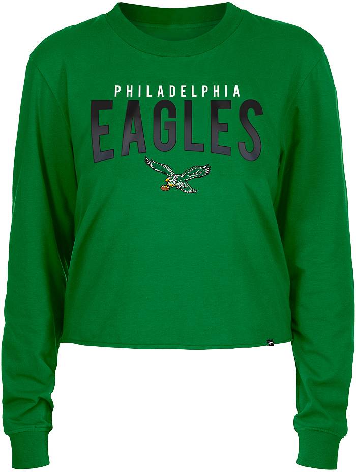 Philadelphia Eagles Women's Loose Knit Cropped Fleece Top