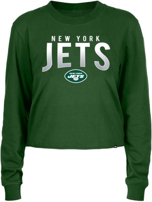 New Era Women's New York Jets Green Sporty Long Sleeve Crop Top product image
