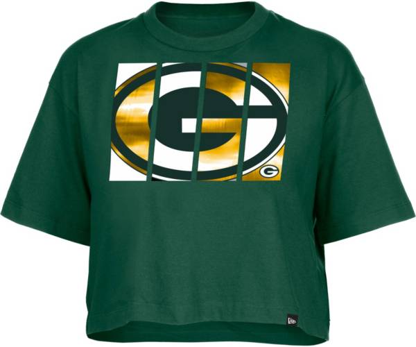 New Era Women's Green Bay Packers Space Dye Glitter Green T-Shirt